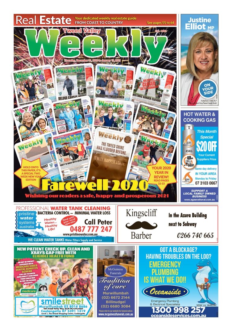 Tweed Valley Weekly, New Year’s Double Edition, December 31, 2020