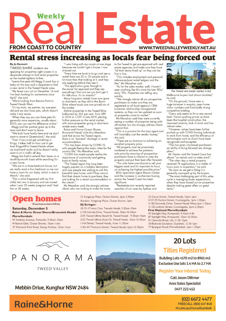 The Weekly Real Estate from Coast to Country, December 3, 2020